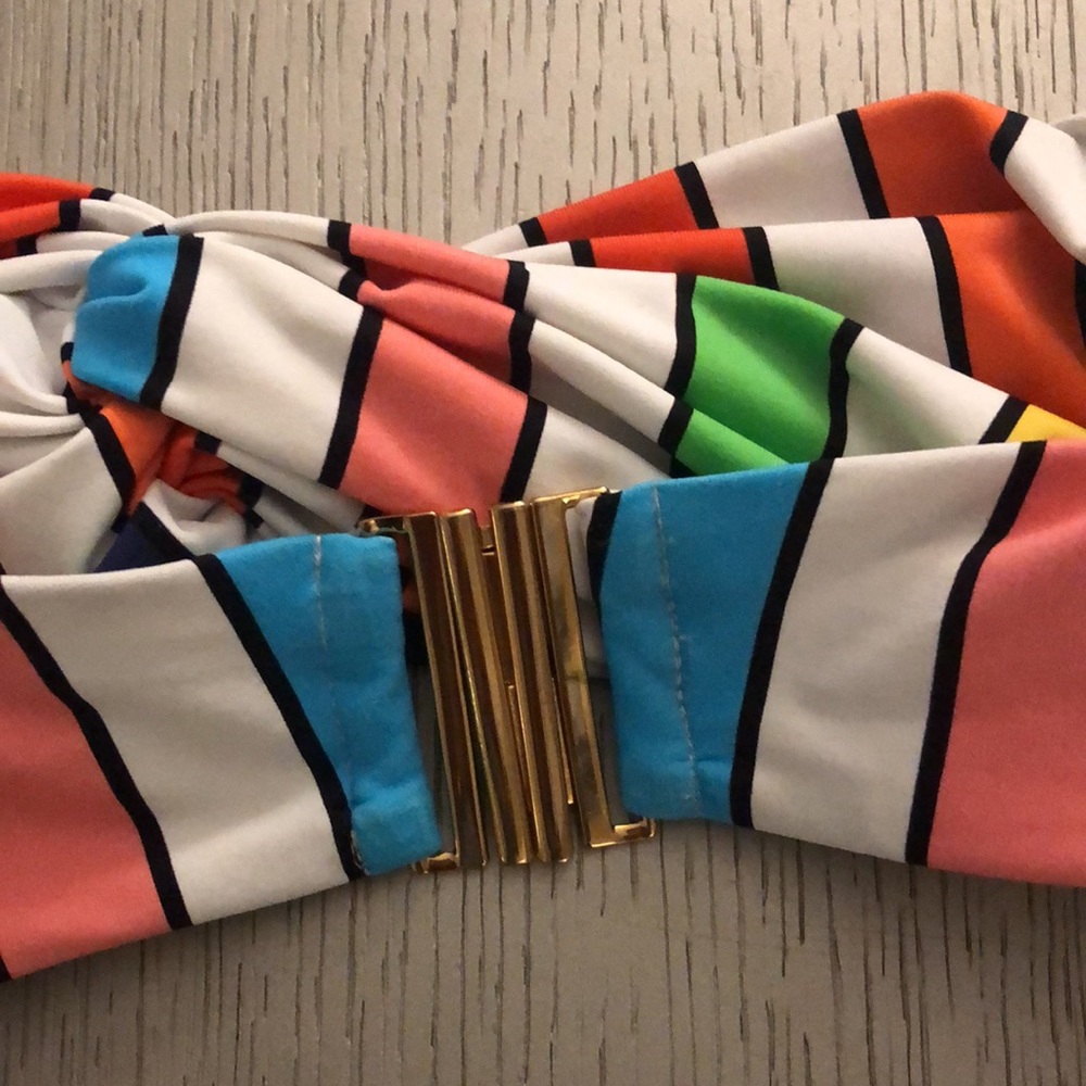 Caroline Constas Multicolor Striped Bikini Top - Picture 3 of 7